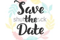 Save Date Hand Lettering Wedding Invitation with regard to Save The Date Banner Template