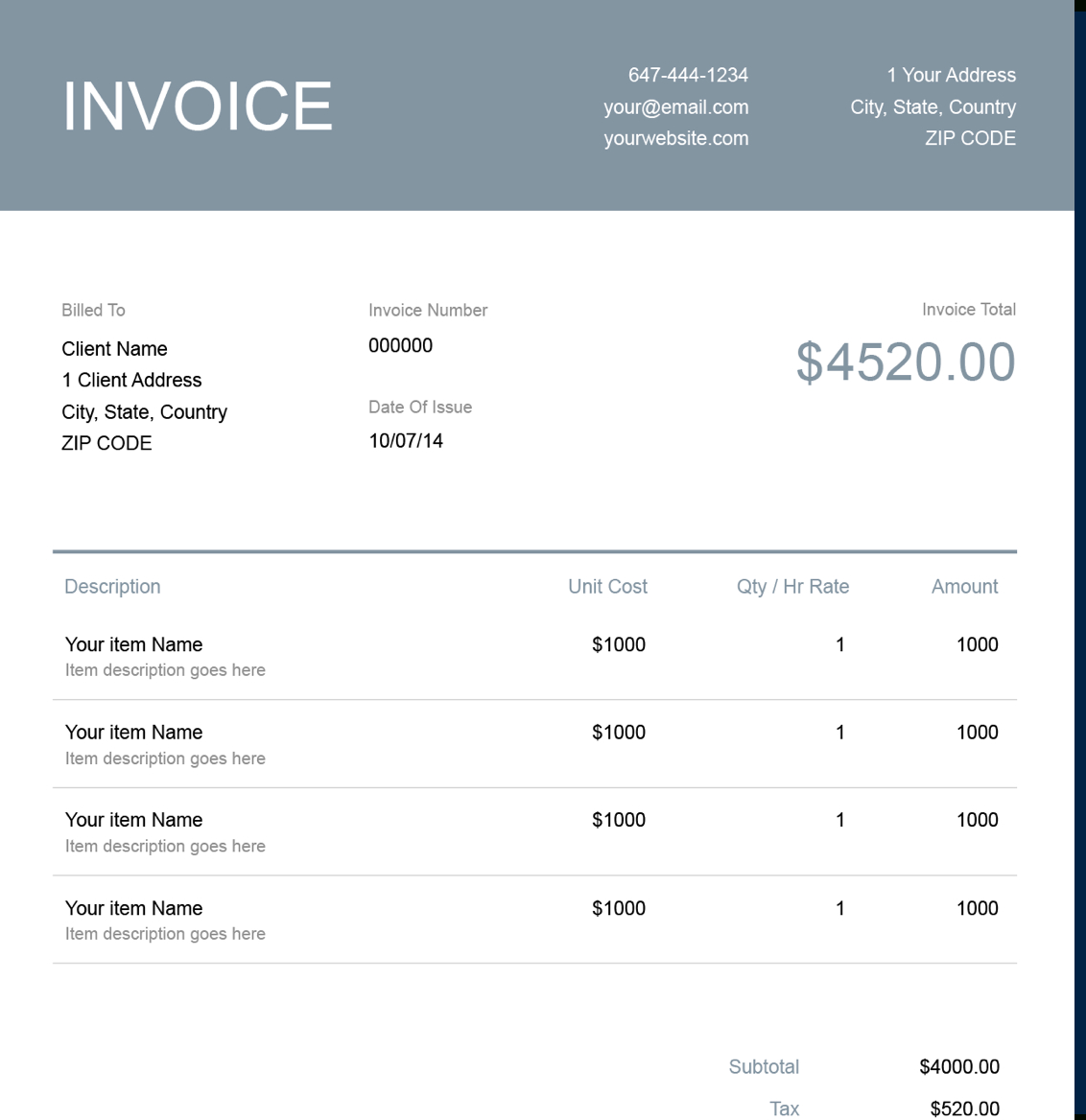 Self-Employed Invoice Template | Free Download | Send In Minutes for Invoice For Self Employed Template