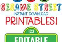 Sesame Street Birthday Printables – Including Editable in Sesame Street Banner Template