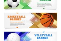 Set Of Sport Banner Templates With Ball And Sample Text in Sports Banner Templates
