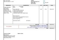 Shipment Invoice International Commercial Invoice Template with regard to International Shipping Invoice Template