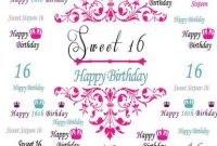 Sweet 16 Birthday Pink Blue Black Banner Custom Children with regard to Sweet 16 Banner Template