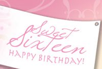 Sweet Sixteen Birthday Celebration Banners intended for Sweet 16 Banner Template