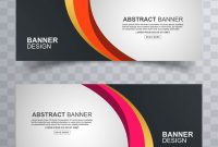 Two Wavy Web Banners Header Vector Design Template For Free with Website Banner Design Templates