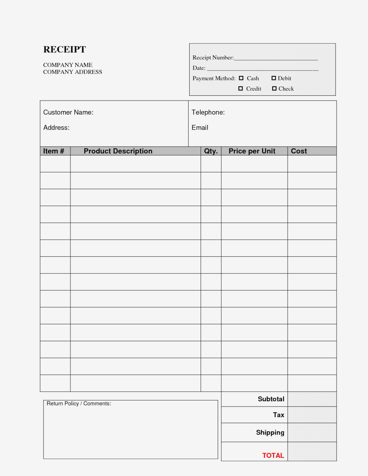 Unique Printable Sales Receipt | Invoice Template Word throughout Invoice Checklist Template