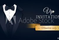 Vip Premium Horizontal Invitation Card. Black Banner With throughout Tie Banner Template