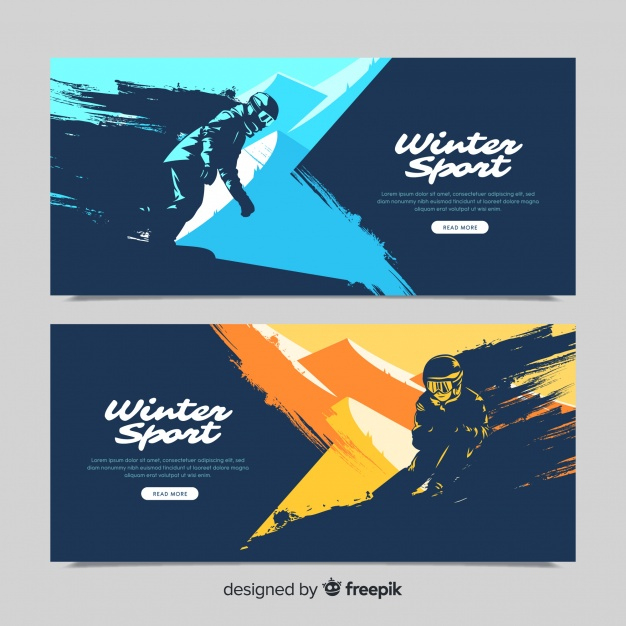 Winter Sport Banner Template | Free Vector for Sports Banner Templates