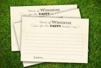 10 Free Bridal Advice Card Templates | Wedding Advice Cards with Marriage Advice Cards Templates