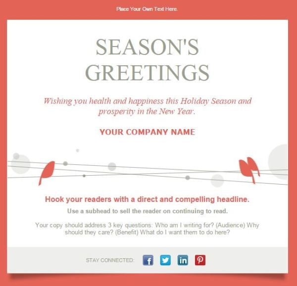 10 Holiday Email Templates For Small Businesses &amp; Nonprofits pertaining to Holiday Card Email Template