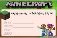 12+ Printable Minecraft Invitation Templates | Invitation World inside Minecraft Birthday Card Template