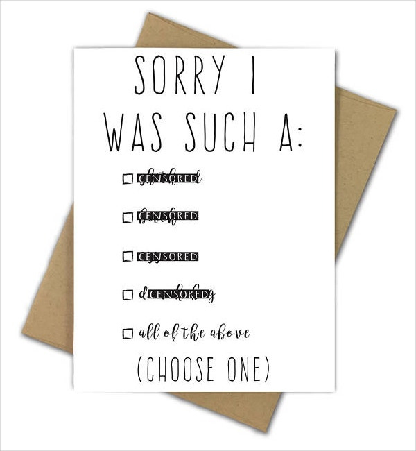 14+ Funny Sorry Card Designs &amp; Templates - Psd, Ai | Free within Sorry Card Template