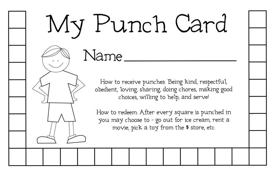 20 Best Punch Card Templates Free Download Punch Cards For Free Printable Punch Card
