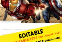 21] Free Avengers Birthday Invitations For Edit, Customize with regard to Avengers Birthday Card Template