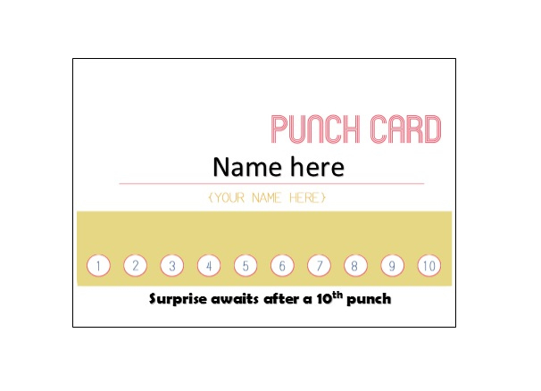 30 Printable Punch / Reward Card Templates [101% Free] for Reward Punch Card Template