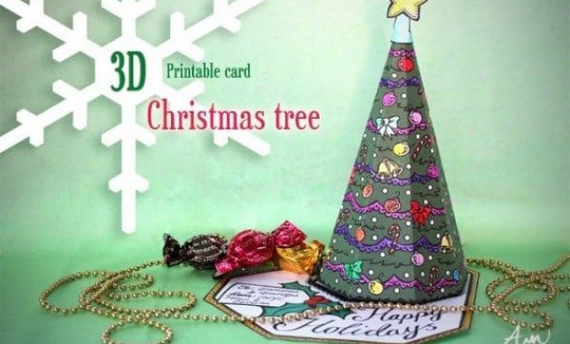 3D Christmas Tree Card Printable | Alpha Mom inside 3D Christmas Tree Card Template