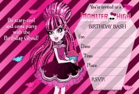 40Th Birthday Ideas: Birthday Invitation Templates Monster High intended for Monster High Birthday Card Template