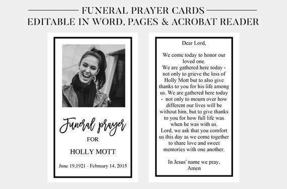 48 The Best Funeral Prayer Card Template For Word Maker For regarding Prayer Card Template For Word