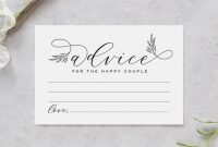 $5.00 – Rustic Advice Cards, Wedding Advice Cards, Marriage for Marriage Advice Cards Templates