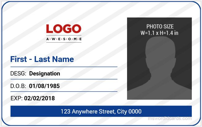 5 Best Office Id Card Templates Ms Word | Microsoft Word Id in Id Card Template For Microsoft Word