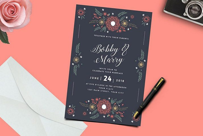 50 Wonderful Wedding Invitation &amp; Card Design Samples pertaining to Invitation Cards Templates For Marriage