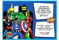 51 Blank Avengers Birthday Invitation Template For Free pertaining to Avengers Birthday Card Template
