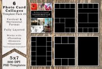 5X7 Photo Card Collage Template Pack | Collage Template with regard to Birthday Card Collage Template