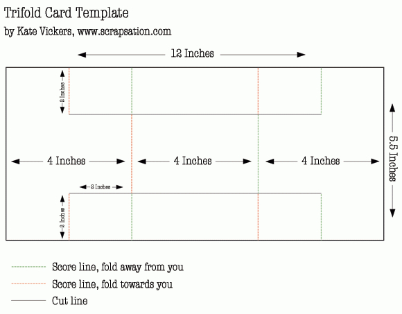 A Pretty Little Tri-Fold Card With Pretty Little Studio pertaining to Three Fold Card Template