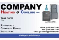 Ac Heating & Cooling Business Card in Hvac Business Card Template