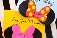 Adorable Homemade Minnie Mouse Card And Free Template – with regard to Minnie Mouse Card Templates