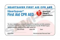 Aha Heartsaver® First Aid Cpr Aed Course Completion Cards – 24 Pack  Worldpoint® throughout Cpr Card Template