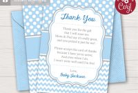 Baby Shower Thank You Card For Boys within Thank You Card Template For Baby Shower