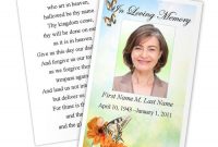 Beautiful Butterfly Memorial Prayer Card Template within Prayer Card Template For Word