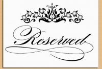 Beautiful Reserved Signs For Tables #5 Free Printable within Reserved Cards For Tables Templates