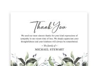 Bereavement Funeral Thank You Card Customized With Your Wording regarding Sympathy Thank You Card Template