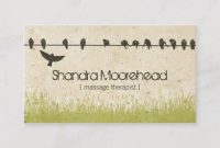 Birds Natural Massage Therapist Business Card throughout Massage Therapy Business Card Templates