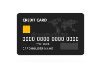 Black Simple Credit Card Template On White Background within Credit Card Templates For Sale
