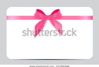 Blank Gift Card Template Pink Bow Stockillustration 1073903696 throughout Present Card Template