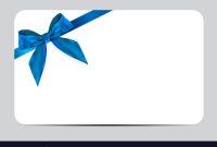 Blank Gift Card Template With Blue Bow And Ribbon for Present Card Template