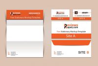 Business Card, Business Infographics, Office Stationery in Business Card Letterhead Envelope Template
