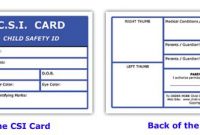 C.s.i. – Child Safety Id Cards, Csi Cards For Children | Id inside Id Card Template For Kids