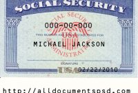 Card Template Psd with Fake Social Security Card Template Download
