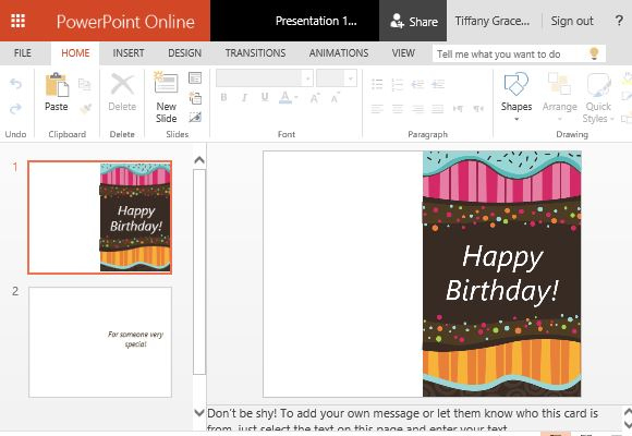 Children's Birthday Card Template For Powerpoint in Greeting Card Template Powerpoint