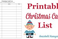 Christmas Card List Printable: Plan Who You'll Send Cards To pertaining to Christmas Card List Template