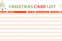 Christmas Card List Template – Dotxes | Christmas List with regard to Christmas Card List Template