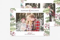 Christmas Card Photoshop Template Holiday Card Family Card throughout Free Photoshop Christmas Card Templates For Photographers