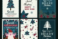 Christmas Card Templates Classical Flat Symbols Decor Free inside Adobe Illustrator Christmas Card Template