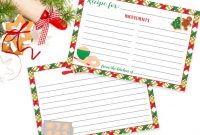 Christmas Recipe Cards, Cookie Exchange Recipe Cards intended for Cookie Exchange Recipe Card Template