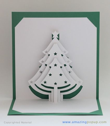 Christmas Tree Popup Card | Pop Up Christmas Cards, 3D pertaining to 3D Christmas Tree Card Template