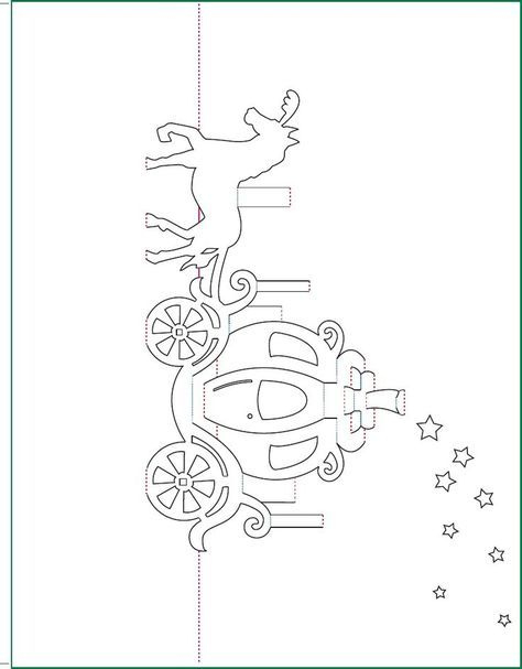 Cinderella Carriage Pop-Up Card Free Paper Craft Template intended for Free Pop Up Card Templates Download
