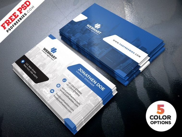 Clean Business Card Templates Psd - Free Download | Arenareviews with Free Psd Visiting Card Templates Download